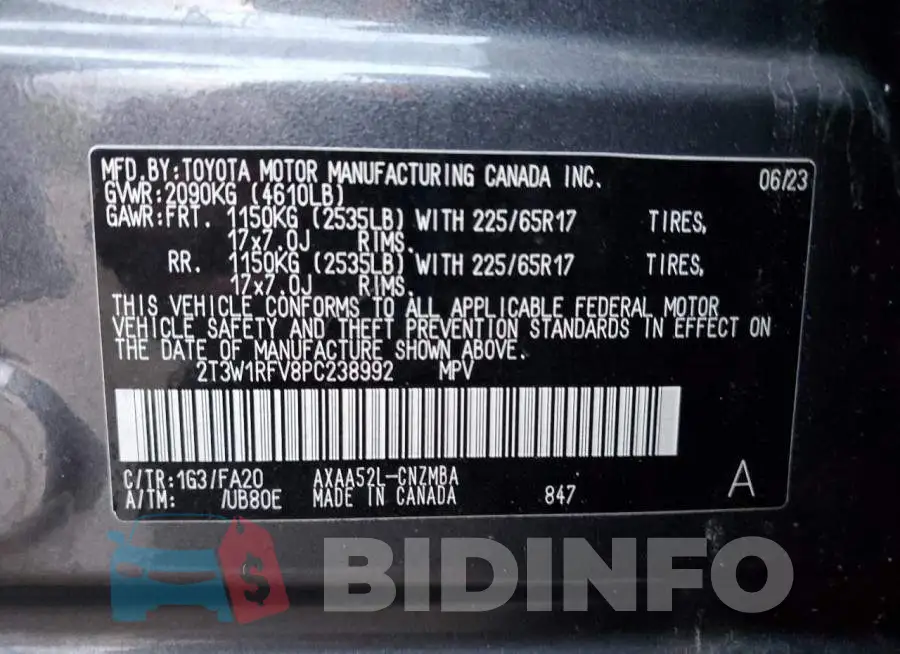 2T3W1RFV8PC238992 Photo# 12