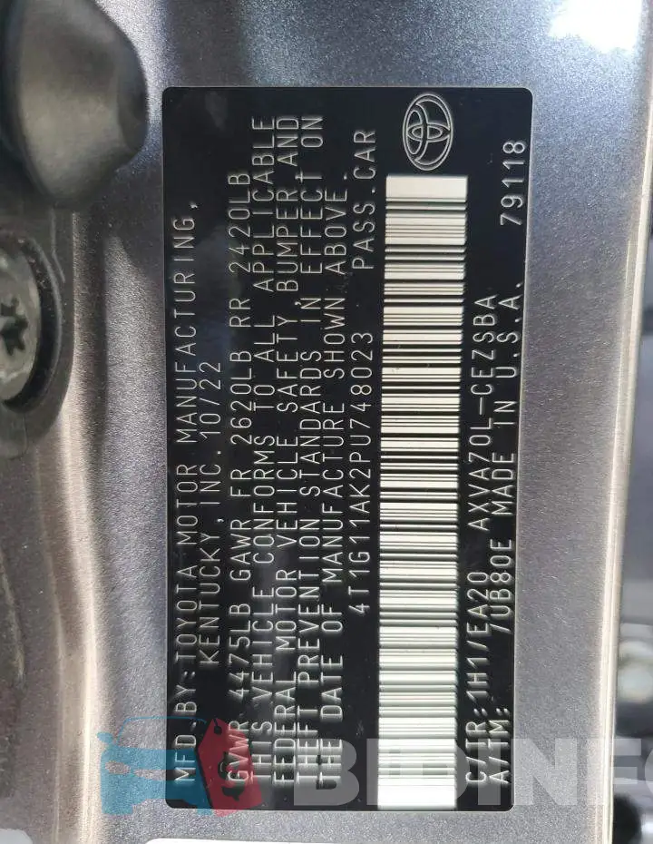 4T1G11AK2PU748023 Photo# 12