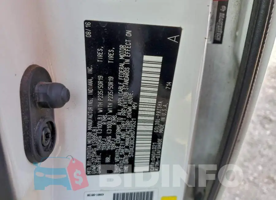 5TDXZ3DC3HS770521 Photo# 13