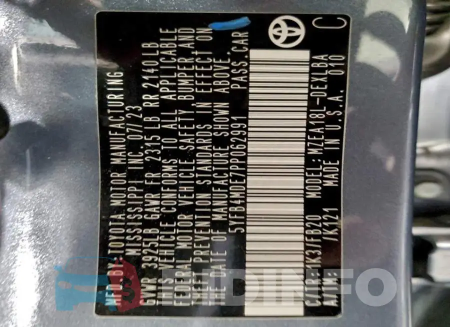 5YFB4MDE7PP062991 Photo# 13
