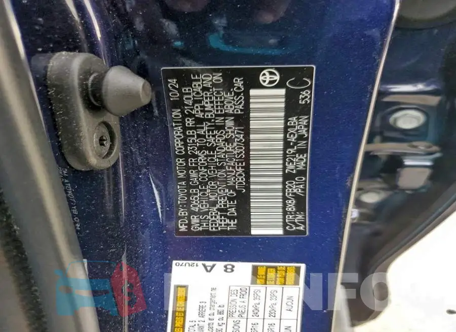 JTDBCMFE1S3073471 Photo# 12