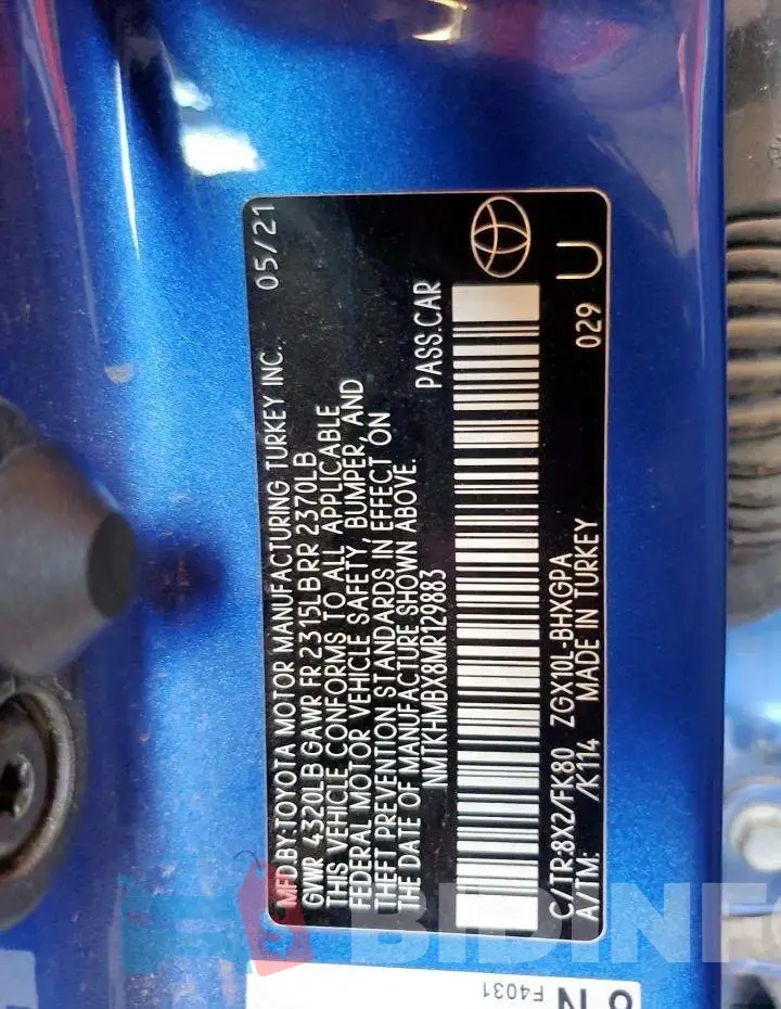 NMTKHMBX8MR129883 Photo# 13