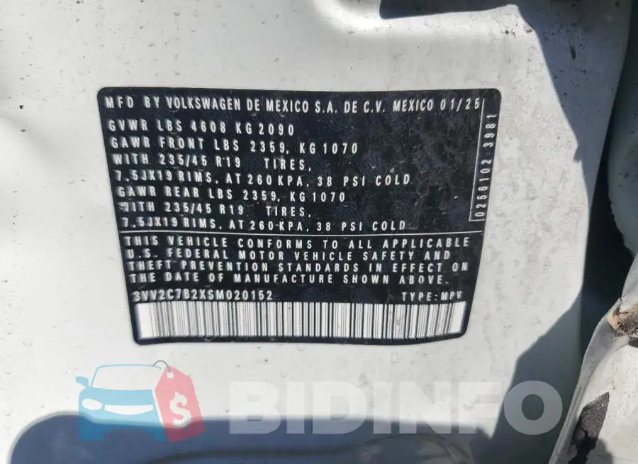 3VV2C7B2XSM020152 Photo# 13