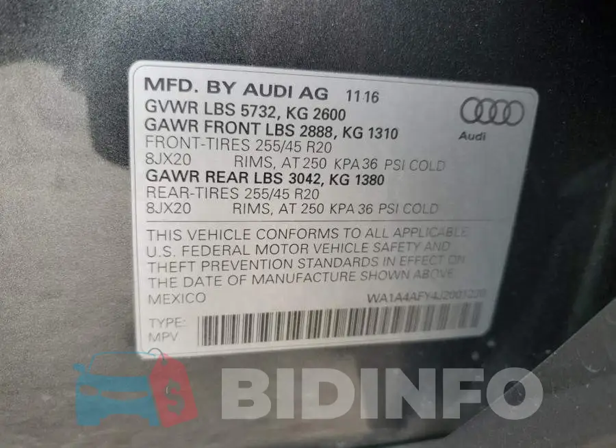 WA1A4AFY4J2001230 Photo# 12