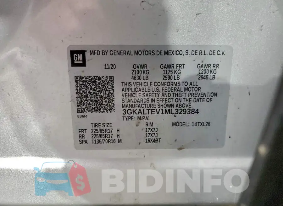 3GKALTEV1ML329384 Photo# 13