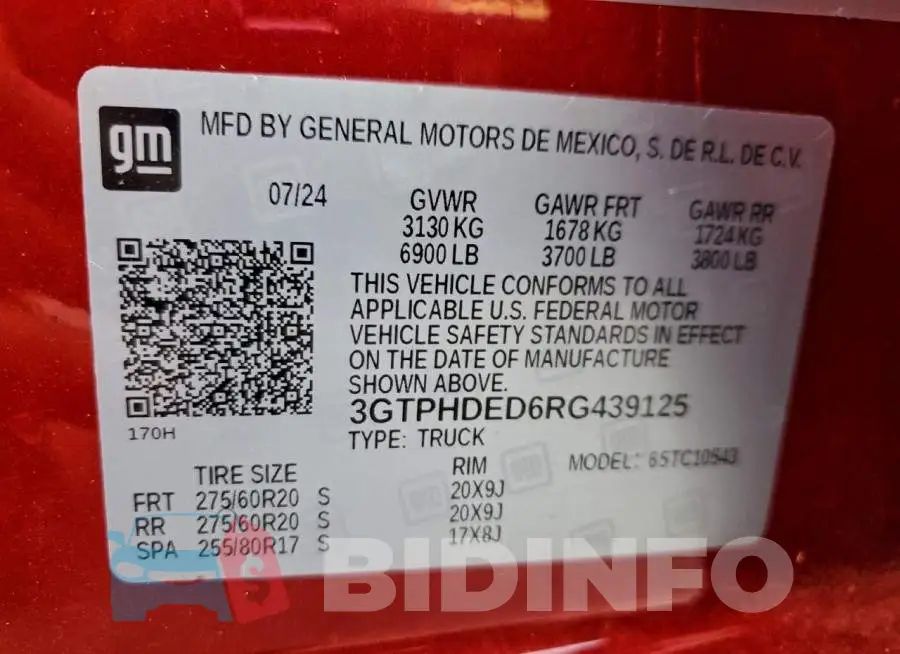 3GTPHDED6RG439125 Photo# 12