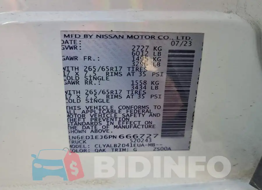 1N6ED1EJ6PN666727 Photo# 12