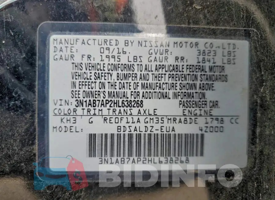3N1AB7AP2HL638268 Photo# 12