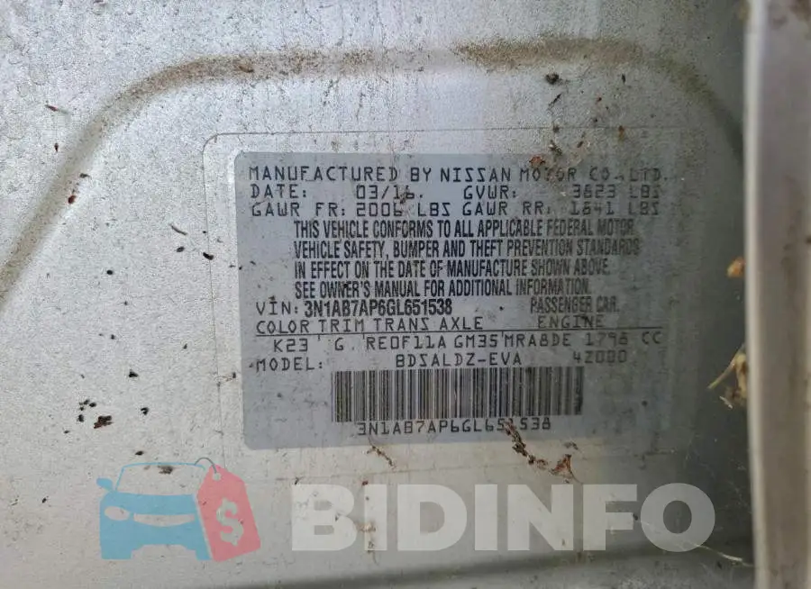 3N1AB7AP6GL651538 Photo# 12