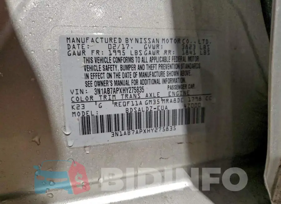 3N1AB7APXHY275835 Photo# 12