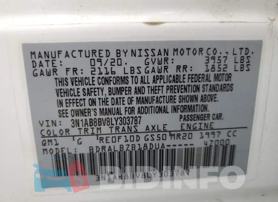 3N1AB8BV8LY303787 Photo# 13