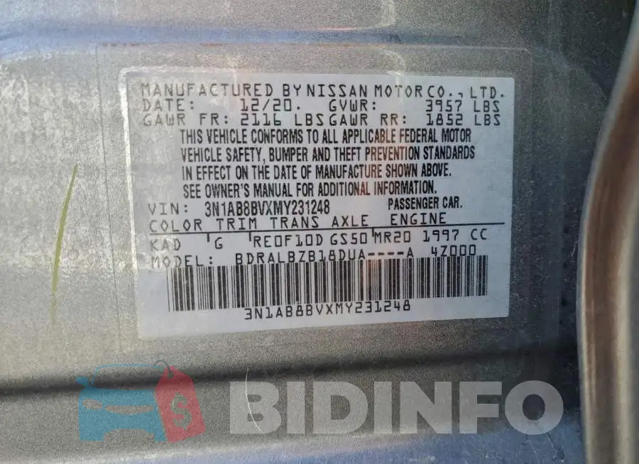 3N1AB8BVXMY231248 Photo# 12