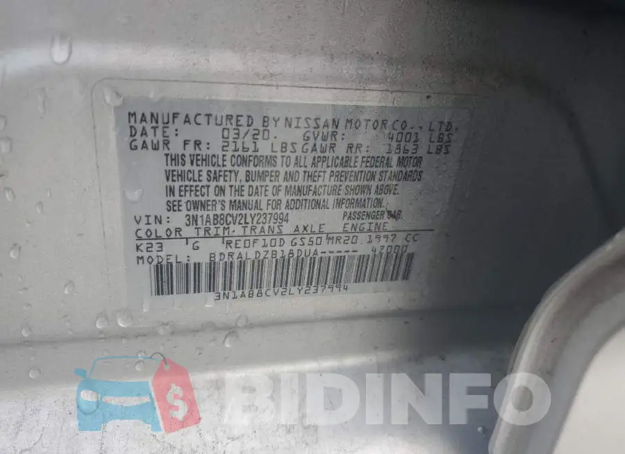3N1AB8CV2LY237994 Photo# 12