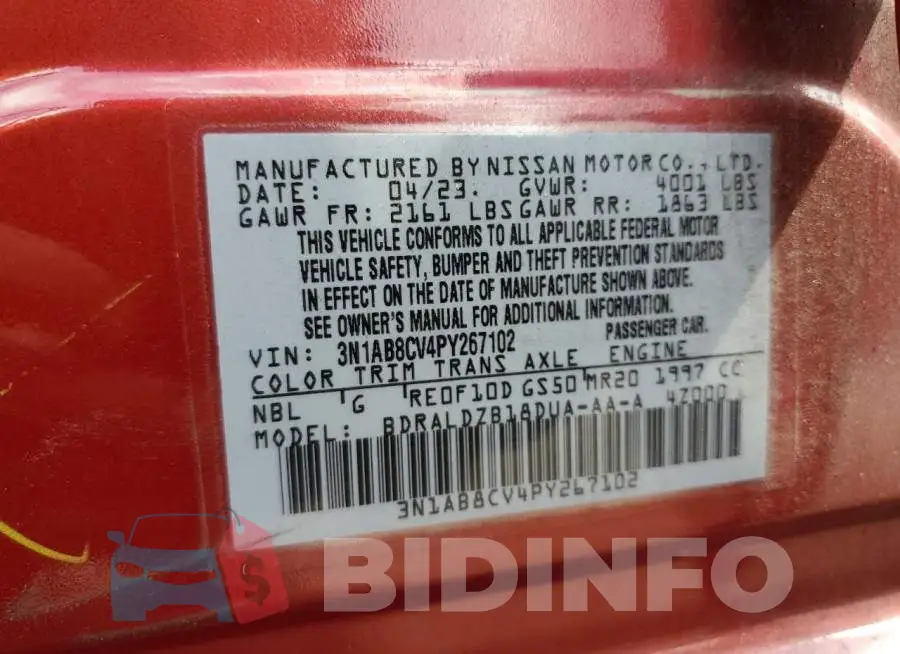 3N1AB8CV4PY267102 Photo# 12