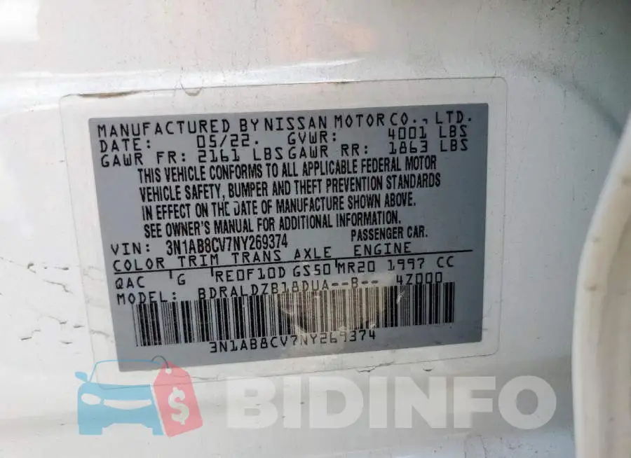 3N1AB8CV7NY269374 Photo# 12