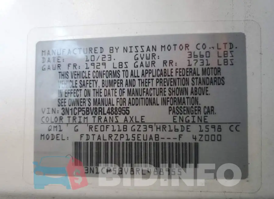 3N1CP5BV8RL488955 Photo# 12