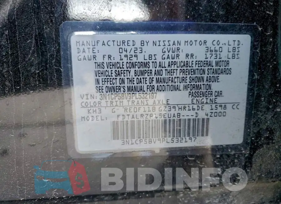 3N1CP5BV9PL532197 Photo# 13