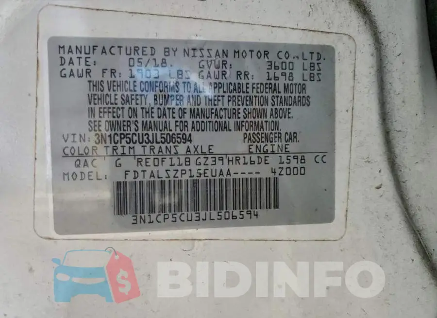 3N1CP5CU3JL506594 Photo# 12