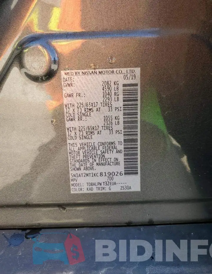 5N1AT2MT1KC819026 Photo# 14