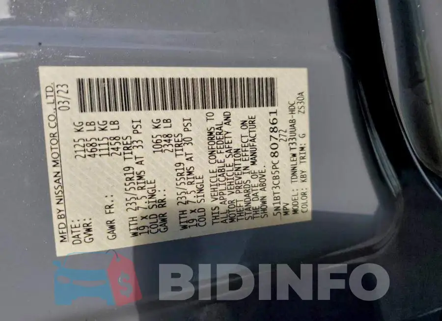 5N1BT3CB5PC807861 Photo# 13