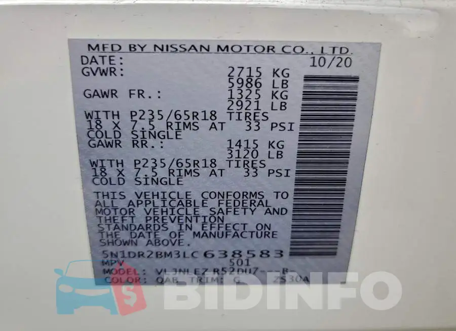 5N1DR2BM3LC638583 Photo# 13