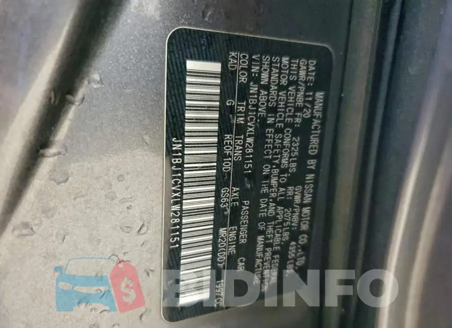 JN1BJ1CVXLW281151 Photo# 13