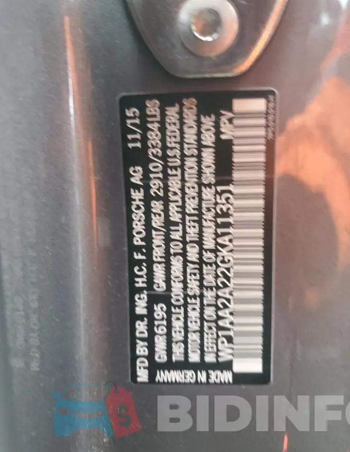 WP1AA2A22GKA11351 Photo# 13
