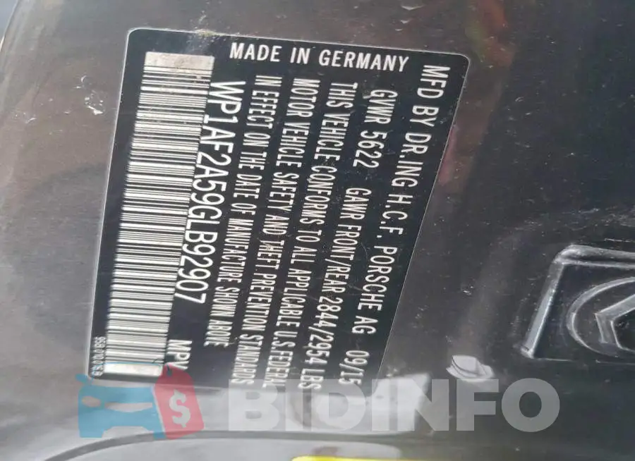 WP1AF2A59GLB92907 Photo# 13