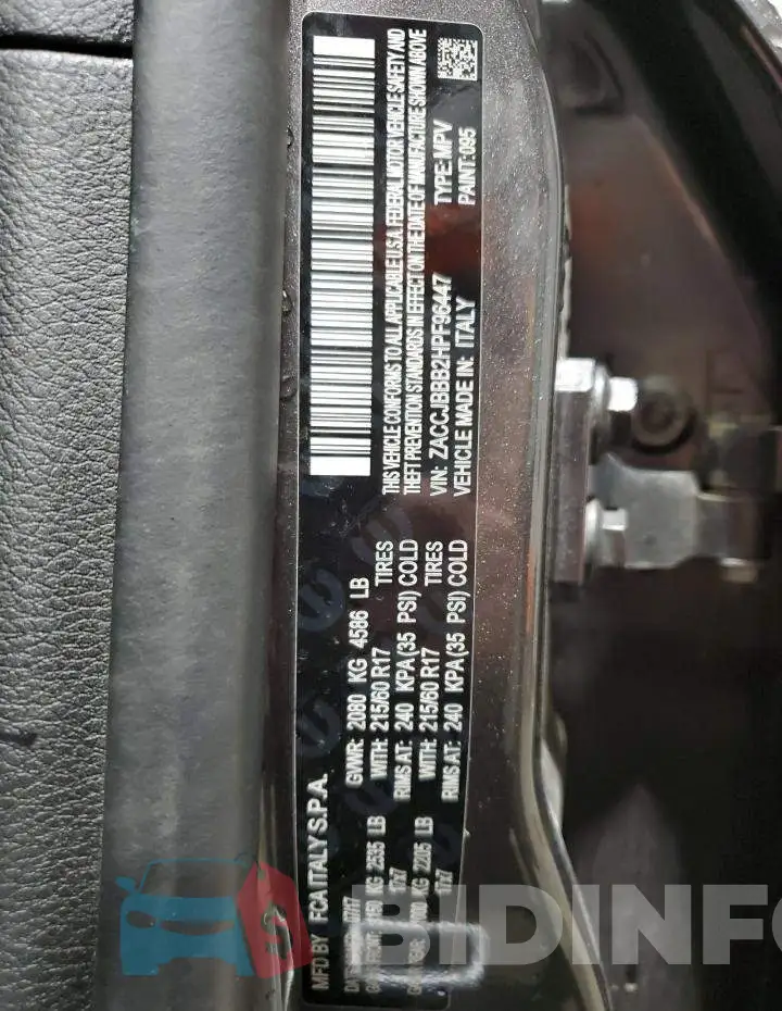 ZACCJBBB2HPF96447 Photo# 13