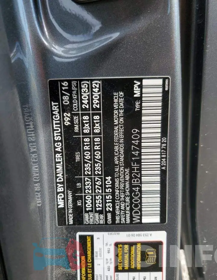WDC0G4JB2HF147409 Photo# 13