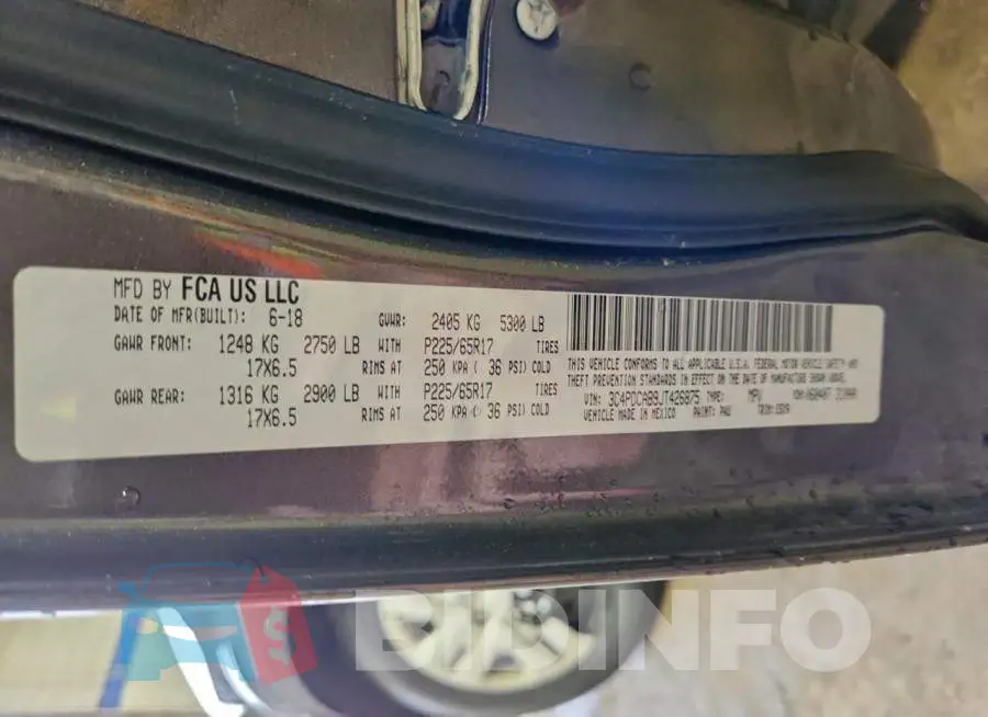 3C4PDCAB9JT426875 Photo# 13