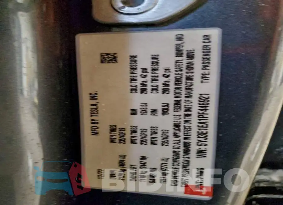5YJ3E1EA1PF446921 Photo# 12