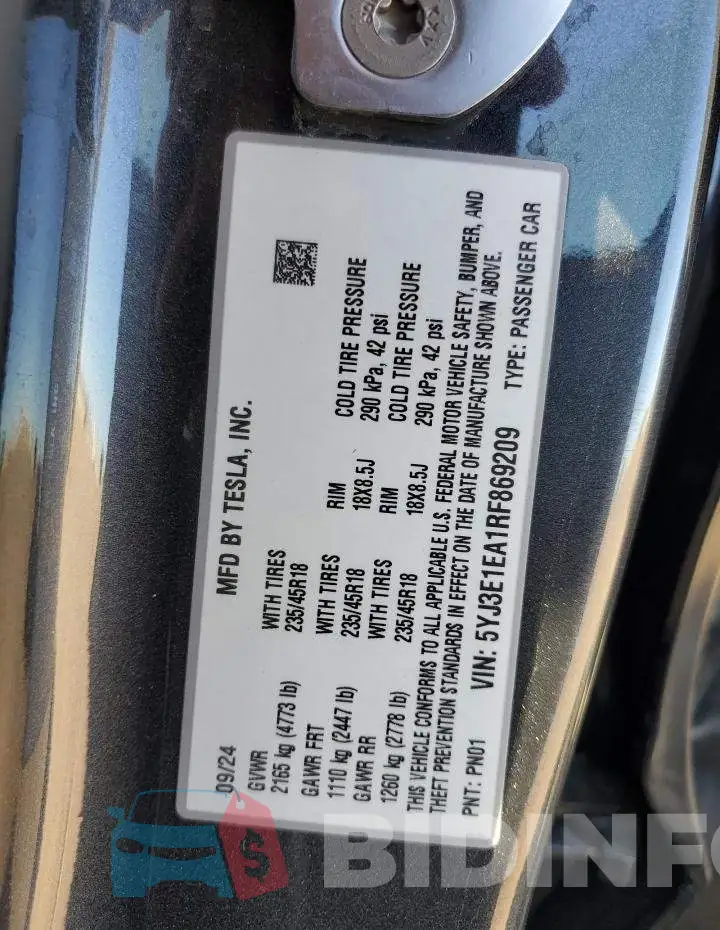 5YJ3E1EA1RF869209 Photo# 12