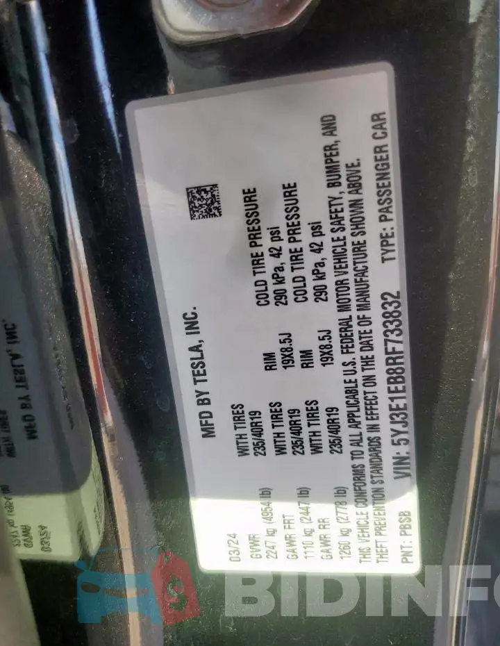5YJ3E1EB8RF733832 Photo# 12
