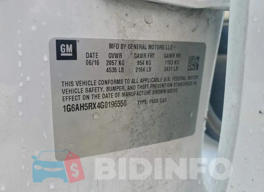 1G6AH5RX4G0196550 Photo# 12