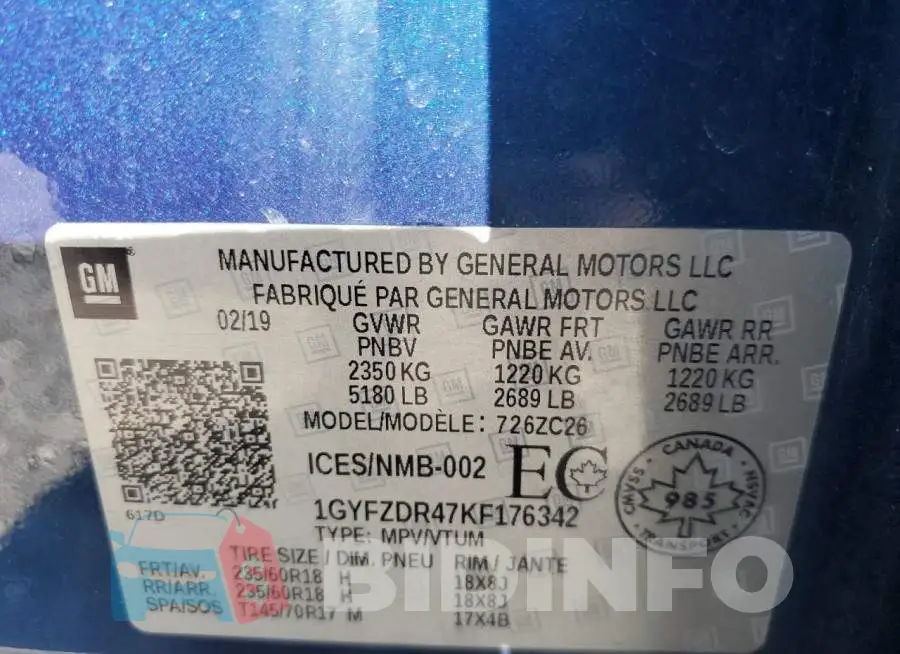 1GYFZDR47KF176342 Photo# 13