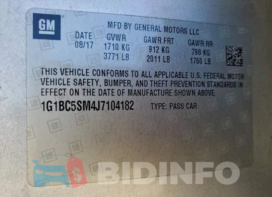 1G1BC5SM4J7104182 Photo# 13
