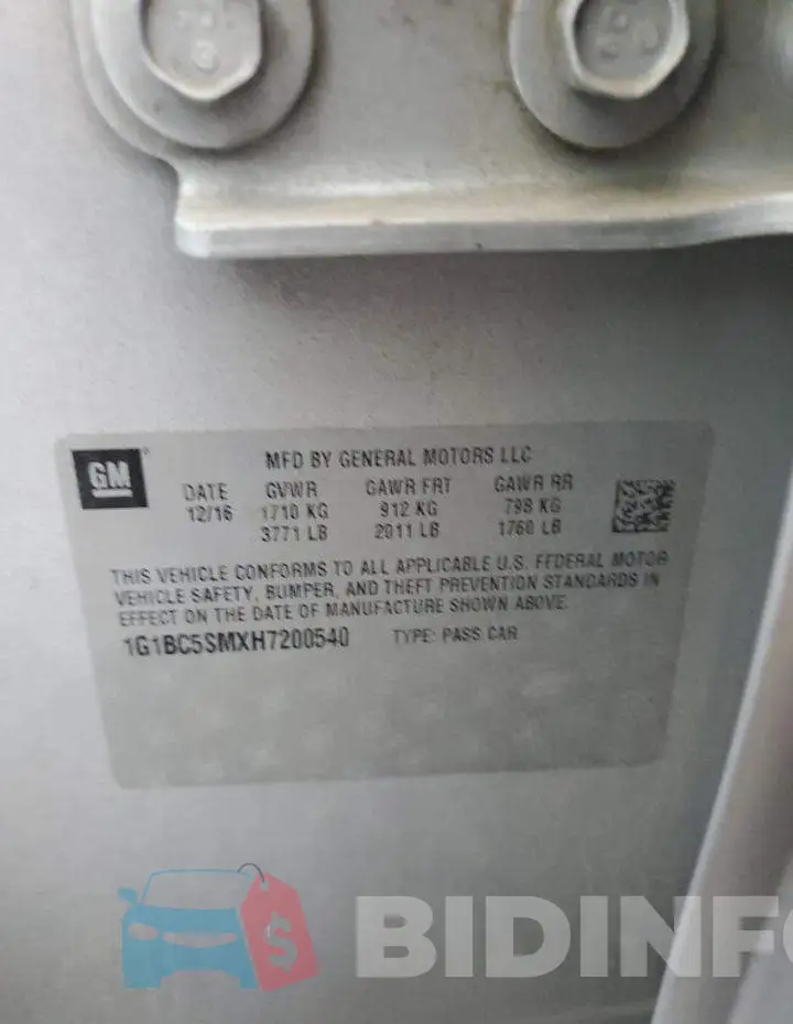 1G1BC5SMXH7200540 Photo# 12