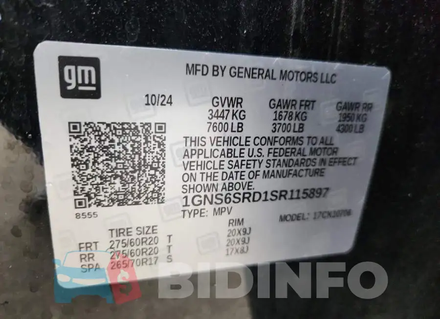1GNS6SRD1SR115897 Photo# 14