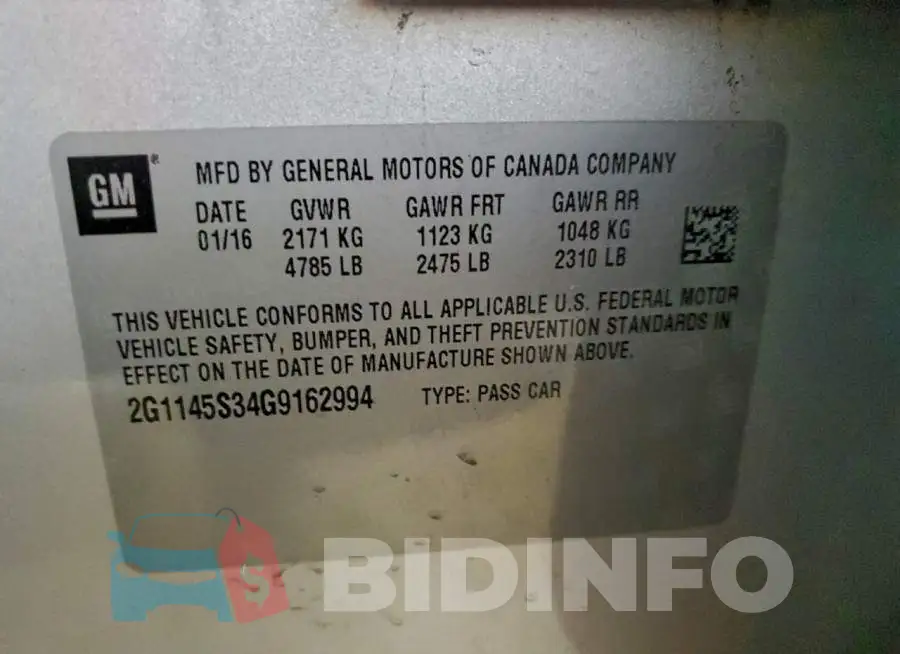 2G1145S34G9162994 Photo# 12