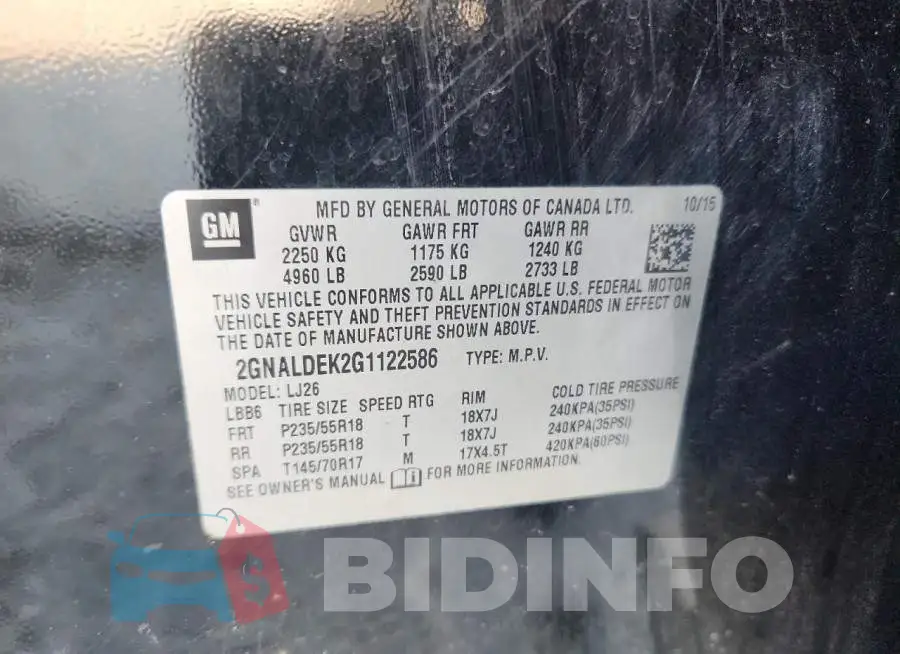 2GNALDEK2G1122586 Photo# 13
