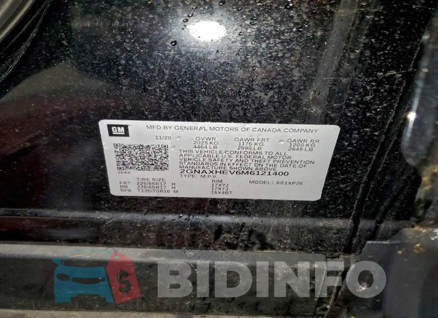 2GNAXHEV6M6121400 Photo# 14