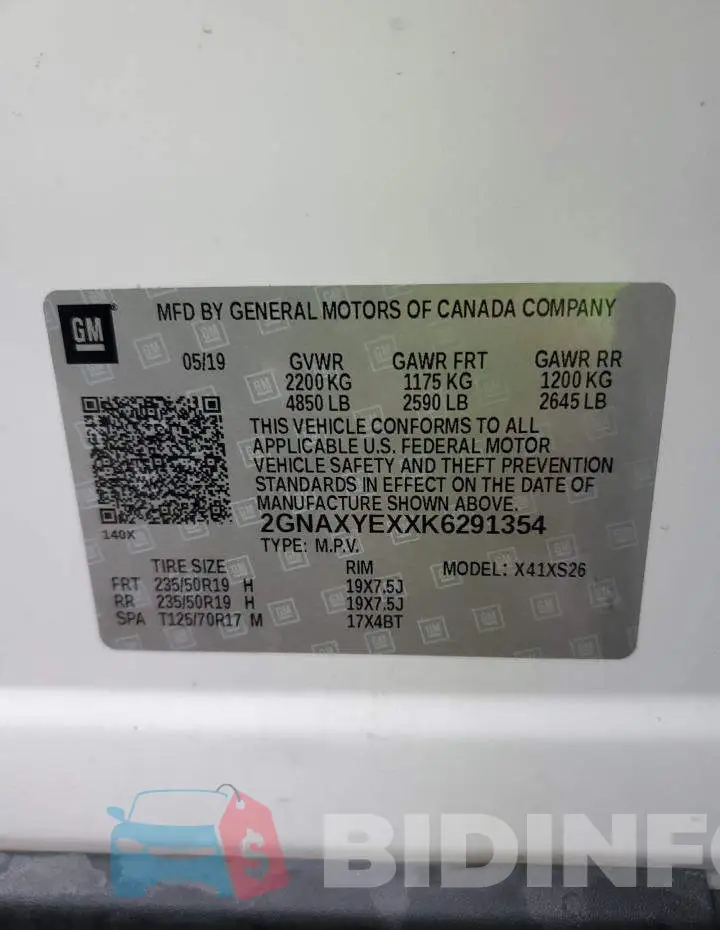 2GNAXYEXXK6291354 Photo# 13
