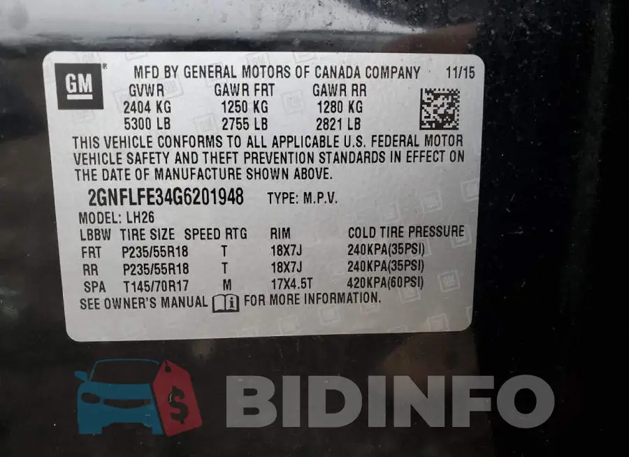 2GNFLFE34G6201948 Photo# 13
