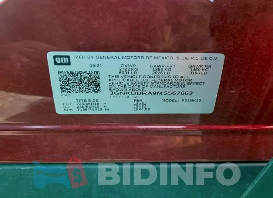 3GNKBBRA9MS567663 Photo# 13