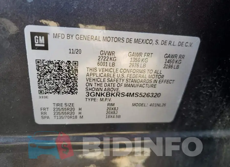 3GNKBKRS4MS526320 Photo# 14