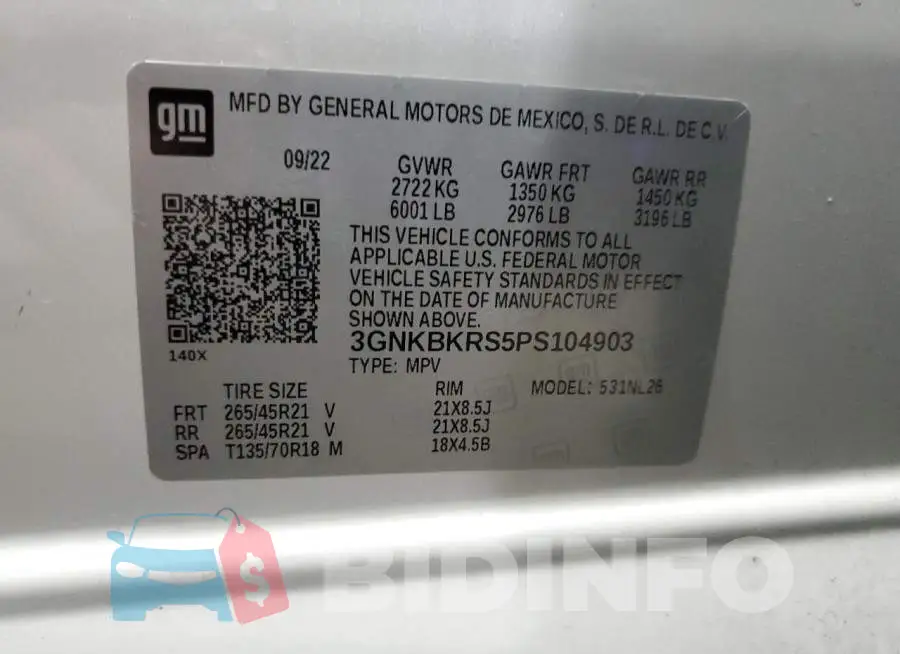3GNKBKRS5PS104903 Photo# 14