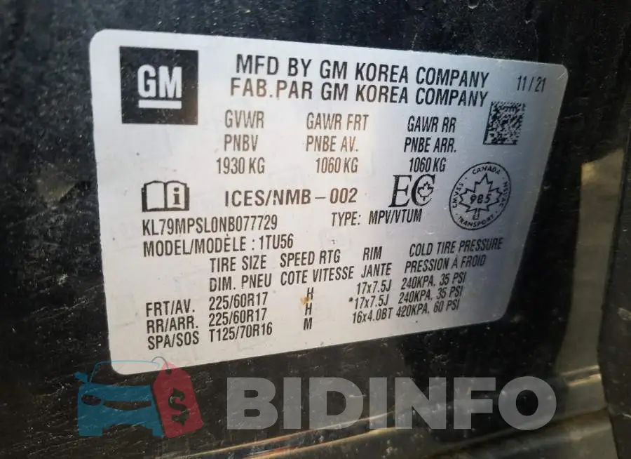 KL79MPSL0NB077729 Photo# 13