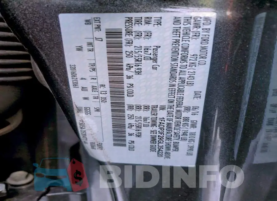1FADP3F29GL354220 Photo# 12