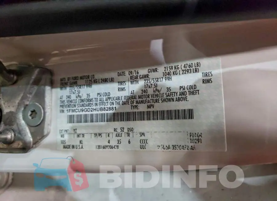 1FMCU9GD2HUB82881 Photo# 13